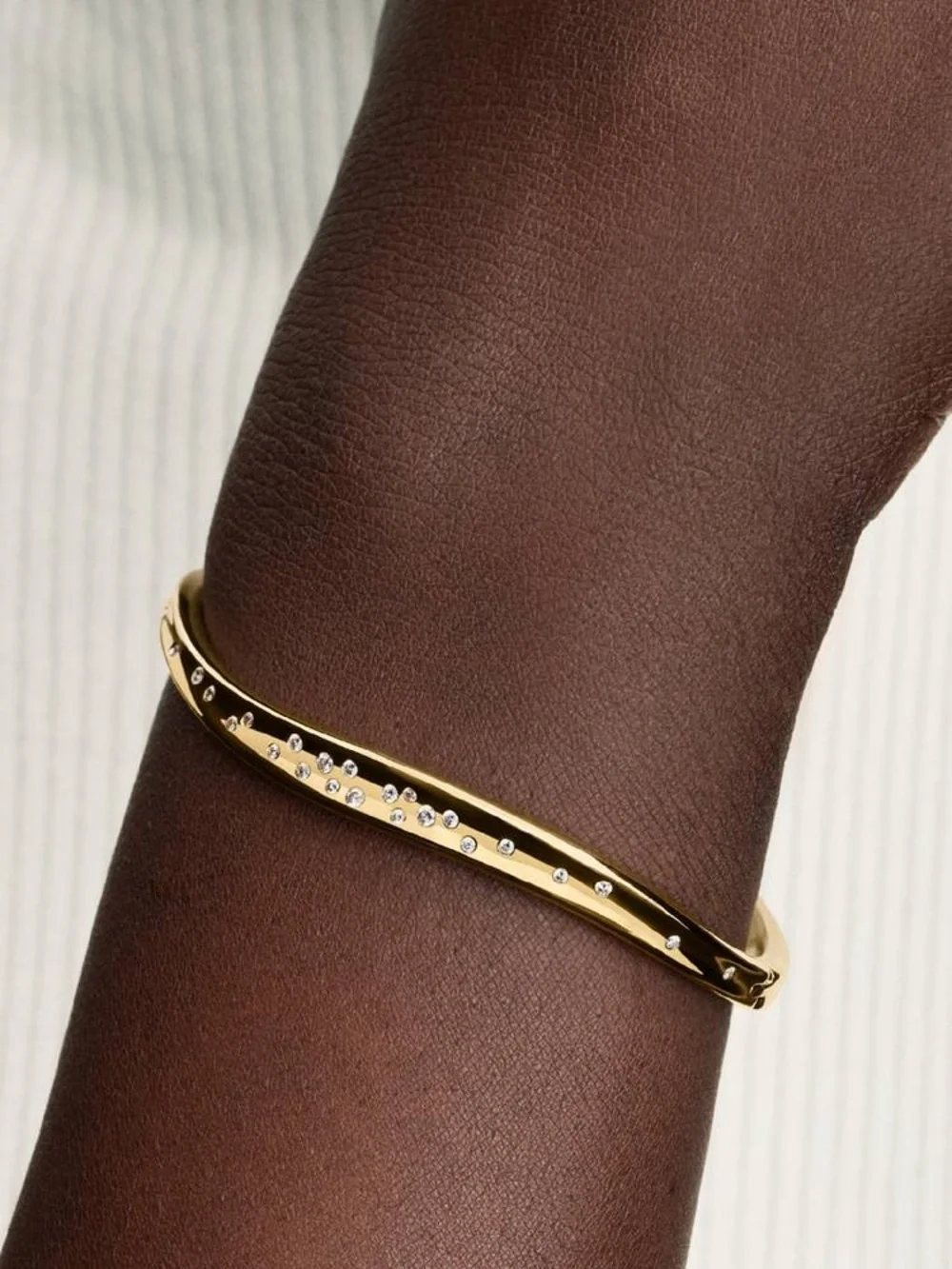 Pandora Organically Shaped Stone-Set Bangle